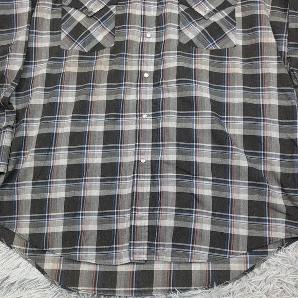 Vintage Ely Cattleman Shirt Mens L Gray Western Pearl Snap Rancher Rodeo Chore - Picture 8 of 10